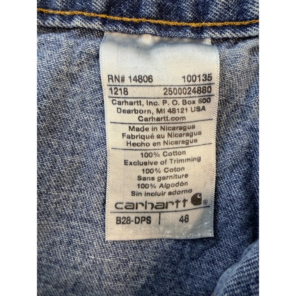 Carhartt Mens 48 Blue Denim Carpenter Shorts B28-DPS Heavyweight Workwear Loose - Picture 5 of 7